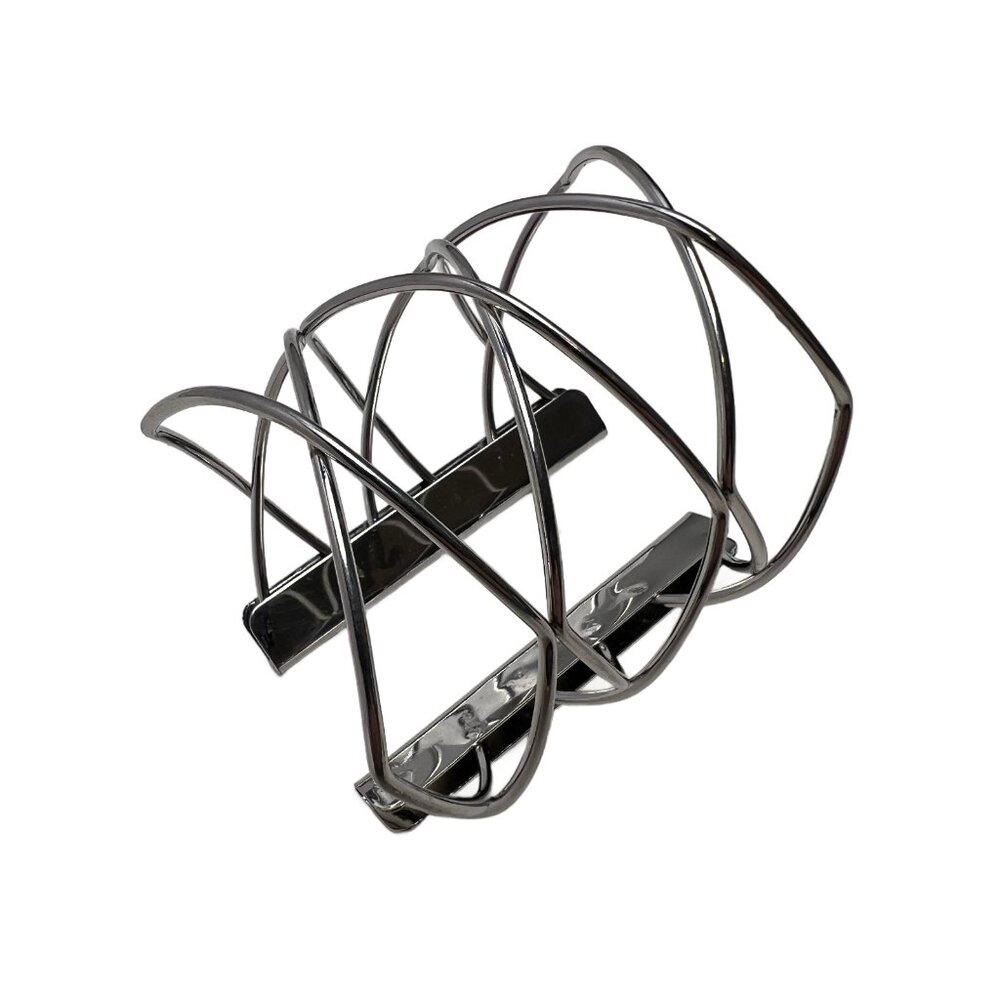 Interlaced Criss Cross Cuff Bracelet Shiny Silver Tone NWOT